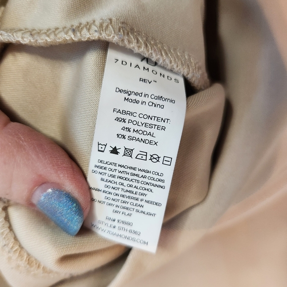 7 Diamonds Rev Beige Men's Hoodie Sweatshirt, Size L - Picture 5 of 7